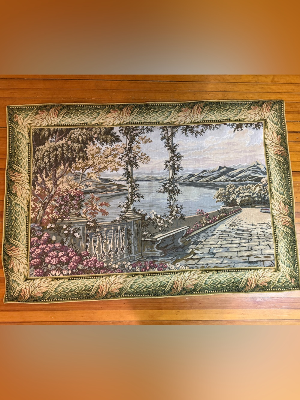 Scenic Tapestry Wall Hanging in Green and Multicolor